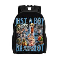 Italian Brainrot St. Patrick's Day 67 Meme Funny Backpack  Travel Backpacks Girl Colorful Large School Bags Kawaii Rucksack One Size gray