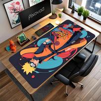 Naruto Character Personalized Name Mouse Pad Desk Mat Office Mouse Mats Non-Slip Rubber Bottom Perfect for Office Desktop Supplies School Home 30cmx60cm multi