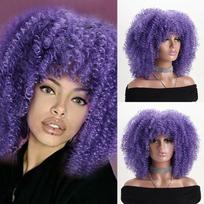 16 colių afro garbanotų plaukų perukai su kirpčiukais, minkšti, purūs, sintetinio pluošto, be nėrinių, skirti vakarėliams, cosplay, kasdieniam naudojimui 16inches white