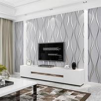 Modernūs 3D tapetai Tūrinė vandens banga Neaustinis sienų apmušalas Namų dekoras TV foninės sienos lipdukai Popieriniai tapetai 53cmX2m gray