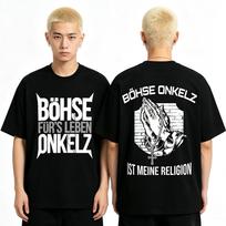 Hot Sale Rock Band Böhse Onkelz T-shirts Ist Meine Religion Men Women Vintage Hip Hop T Shirts Y2K Streetwear Oversized Tshirt M beige