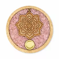 Mango medžio smilkalinė „Mandala“ su rožiniu kvarcu