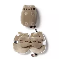 Relaxeazzz Pusheen katės formos kelioninė pagalvėlė ir akių kaukė