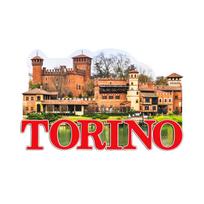 3D spausdintas suvenyrinis magnetas „Torino Borgo Medievale“