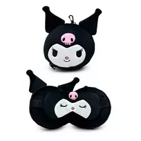 Relaxeazzz Kuromi Hello Kitty triušio kelioninė pagalvėlė ir akių kaukė