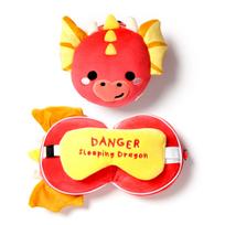 „Relaxeazzz Adoramagics“ pliušinė kelioninė pagalvė „Dragon“ ir akių kaukė