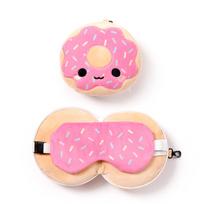 „Relaxeazzz Adorasnacks“ pliušinė kelioninė pagalvėlė „Donut“ ir akių kaukė