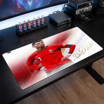 Cristiano Ronaldo emblemos pelės kilimėlis, prailgintas neslystantis guminis stalo kilimėlis žaidimams, biurui, nešiojamam kompiuteriui, gerbėjo dovana 30cmx60cm（11.8x23.6inch）