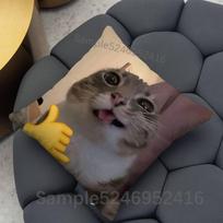 Katės Memai Juokingas Pagalvės Užvalkalas Kvadratinis Dekoratyvinei Pagalvei Lova Sofa Klasikinis Stilius Skalbiamas Mašinoje 30cmx30cm(12x12Inch) gray