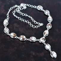 Laukinio žirgo magnezito brangakmenio karoliai rankų darbo karoliai 925 sterlinginio sidabro karoliai elegantiški papuošalai reguliuojamo ilgio grandinėlės karoliai dovana jai Adjustable gray
