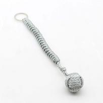 Beždžionės kumščio Paracord raktų pakabukas: 7 šerdžių savigynos kamuoliuko raktų pakabuko aksesuaras 24cm white