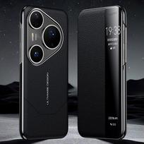 Luxury Genuine Leather Flip Cover for Huawei PURA 90 PRO MAX Case Original Plating Magnetic Smart Touch View Wake Sleep Up Cover HUAWEI Pura 90S Pro Max juoda