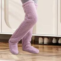 Jaukios žiemos vilnos iki kelių kojinės moterims 90cm violetinė