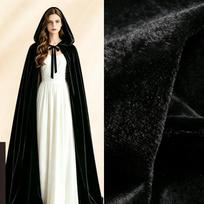 Apsiaustas su gobtuvu iš aksomo, pūkuotos šiltos tekstūros, įvairių spalvų, Helovino, Cosplay, scenos pasirodymams, viduramžių vakarėliams 150CM juoda