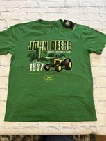 John Deere Large Mens Logo Green T-shirt, Quality Tractors & Plows Since 1837 Unisex T-Shirt L black