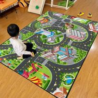 Miesto automobilių stovėjimo aikštelės žaidimų kilimėlis, vaikų kilimas, edukacinis žaislas berniukams ir mergaitėms, žemėlapis 80cm x 120cm