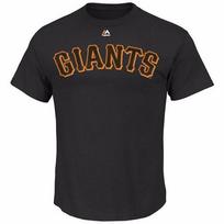 MLB San Francisco Giants T-Shirt Wordmark Baseball Majestic Unisex T-Shirt M brown