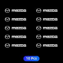 10vnt. Automobilio 3D Metalinės Lipdukai Auto Logotipo Decals Styling For Mazda Speed MS 2 3 5 6 7 323 RX8 Axela Atenza CX-3 CX-4 CX-5 CX-8 white