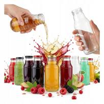 10x GLASS BOTTLES FOR JUICE LINQUES KUBUŚ SOCZEK 330ml JUICE BOTTLE