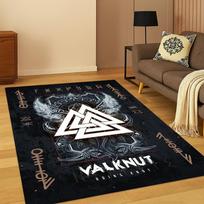 Odin Vikingų Simbolis Valknut Šiaurės Valhala Rūna Kilimas Svetainės Miegamojo Namų Sofos Dekoras, Plotinis Kilimas Neslystantis Kilimėlis 80x120cm