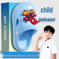 Kids' 2024 Summer Poop-Print Clogs: Boys' EVA Outdoor Sandals, Thick Sole, Non-slip, Two-Wear Design for Big and Middle Kids. Size 30/31 dangaus mėlyna spalva