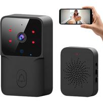Wireless Video Doorbell with Camera,Rechargeable Ring Doorbell2.4Ghz Wifi Door Bell Camera Voice Changer/Call Night Vision Snapshot Front Door Cameras juoda