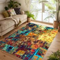 Modernus 3D abstraktus raudonai juodas bangų rašto kilimas tekstūruotas aliejinės tapybos sūkurys neslystantis grindų kilimas svetainei, miegamajam, namų dekoravimui 120x160cm