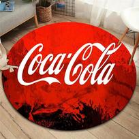 Coca Round Area Rug,Carpet Rug for Living Room Bedroom Sofa Playroom Decor,Non-slip Floor Mat 100cmx100cm white
