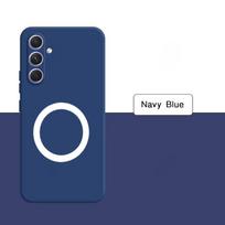 Original Skin Feel Liquid Silicone Car Magnetic Holder Case for Samsuang Galaxy A57 A37 A27 5G Camera Protector Anti-drop Cover Galaxy A57 tamsiai mėlyna spalva