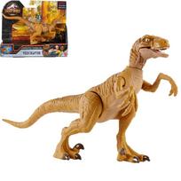 Mattel Jurassic World Attack Velociraptor Realistic Mini Action Figure [Total Length: 20cm] [Ages 4 and Up] HBX32 brown