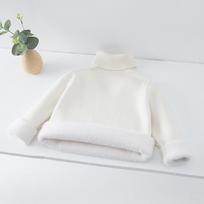 Kids Girls Fleece Lined High Neck Long Sleeve Warm Winter Sweater 160cm balta