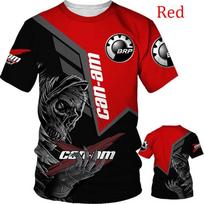 BRP Can-Am 3D spausdinimo Ekstremalaus sporto Greitai džiūstantis Kvėpuojantis Vyriškas Moto lenktynių T-shirt Stalo teniso komandos treniruotės trumpomis rankovėmis Viršutinė apranga 5XL red
