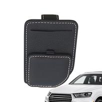 Skydelio nuo saulės akinių dėklas Magnetinis odinis akinių nuo saulės laikiklis Automobilio skydelio kišenė Akinių nuo saulės spaustukas Automobilio skydelio laikymo kišenė Dėklas juoda