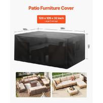 Lauko baldų uždangalas terasai 420D atsparus vandeniui Stalo kėdžių sofos 126'x126' black