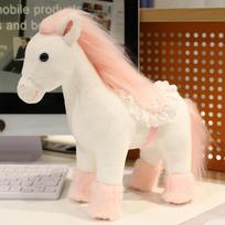 Miela simuliacinė ponio lėlė pliušinis žaislas ponio lėlė Arklių metų talismanas berniukui raminanti šluostinė lėlė 30cm（0.25kg） gray