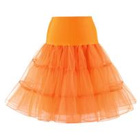 Pūsta trumpa organzos Helovino moteriška krinolino suknelės pasijonis, vintage vestuvinis pasijonis vestuvėms, vakarui, cosplay, apatinis sijonas, rokenrolio, tiulio XL oranžinė