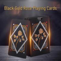 Luxury Gold & Silver Foil Playing Cards: Black Plastic & Nouveau Riche Gold Designs 100
