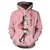 Demon Slayer Tanjirou Nezuko Kochou Shinobu Agatsuma Zenitsu Megztinis Cos Hoodie S gray