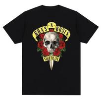 2026 Summer Fashion Guns N Roses Graphic T shirt Vintage Rock Style Streetwear Short Sleeve Summer Casual Crew Neck T shirt L brown