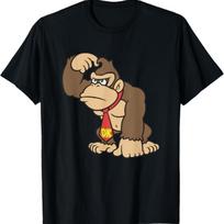 Donkey Kong Ape Thoughts Classic Nintendo Portrait T-Shirt XXXL įvairiaspalvis