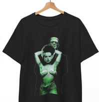 HOT FRANKENSTEIN T-shirt Bride Horror Monster Movie The Bride of Frankenstein Un XXL gray