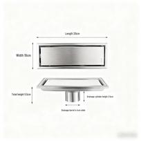304 Stainless Steel Concealed Tile Insert Anti-Odor Floor Drain, Black Hotel Balcony Long Strip Invisible Floor Drain black