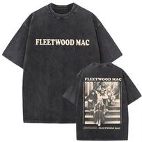 Fleetwood Mac Rumours Stevie Nicks T-shirt Vintage Washed Oversized Streetwear Men Women Summer Cotton Short Sleeve Graphic Tee S black