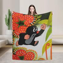 Mažasis kurmis Šilta antklodė Vaikams Pliušinis pledas Estetiškas Lauko Flanelinis lovatiesė Sofos lovos užvalkalas Size: 130*170cm, Weight: 320 GSM