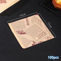 100 vnt. sumuštinių įvyniojamojo popieriaus maistui vaškiniu popieriumi hamburgeriams, bulvytėms, duonai, kepimui, aliejumi įvyniojamojo popieriaus, įvyniojimo, kepimo reikmenys