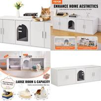 For 2-Cat Box Cabinet Hidden Double Rooms Furniture Enclosure for Most Boxes with Plastic Tray Pallet Type balta