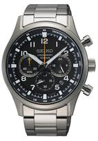 Seiko Analog Quartz Watch, Stainless Steel Bracelet Model SSB447P1, Silver, Men's Everyday Style Watch black