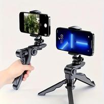 360° Anti-Shake Phone Mount 2 Components 1 Tripod 1 Phone Clamp Portable Adjustable Tripod for Live Streaming Photography 1pcs