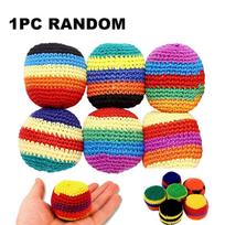1/6Pcs Hand-Made Knitted Footbag Upgraded Assorted Foot Bag Crochet Foot Bags For Adults Juggling Balls For Beginners blue
