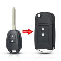 KEYYOU For Toyota Camry RAV4 2012-2015 Corolla 2014 2015 TOY43 Blade 2/3/4 Buttons Modified Flip Remote Car Key Shell Case Fob Model 7 gray